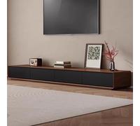 SZKTHD Mobile TV Per Soggiorno Centro Di Intrattenimento In Legno Con Pannelli Frontali Neri Consolle Multimediale Con Finitura In Noce Retrò(160x24x24cm)