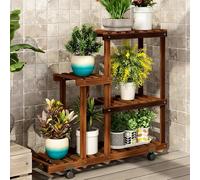 SZKTHD Sopralzo Per Piante Da Interno Sopralzo Da Pavimento A Più Livelli Per Piante Grasse E Pothos Soluzione Angolare Per Balconi Mobile Per Adatto Per(Brown,80 * 24 * 78cm(A))