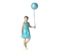 SZLIFE 1/64 Miniatura Ragazza Che Tira Palloncino Modello Dipinto a Mano Accessorio per Progetti Hobby Fai da Te Fine Artigianato 1,8 cm Figura in Resina, 1 Palloncino