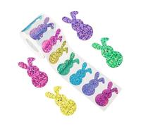 SZLIFE 1 Rotolo/500 Pezzi Adesivi a Forma di Coniglio Pasquale, Ciascuno di Circa 3,8 Cm, Adesivi per Scrapbooking, Gadget Pasquali per Adulti per Decorazioni Pasquali per Confezioni Regalo, Diario
