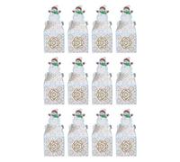 SZLIFE 12x scatole per biscotti di Natale per regali, bomboniere, confezioni regalo, organizzatore di Natale, dolci, dessert scolastici, scatola per dolciumi, Bianco