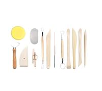 SZLIFE 13 pezzi di strumenti per la scultura in argilla, forniture artigianali professionali, strumenti per intaglio di ceramica in metallo e legno per