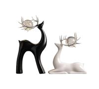 SZLIFE 2 statuette di cervi in ceramica, eleganti e moderne, per l'arredamento della casa, statuette di renne per armadietti, tavoli, librerie, regali