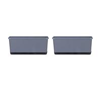 SZLIFE 2X Finestra fioriera Fiore Vaso di Accessorio Versatile con Fori di drenaggio pianta d'Acqua per la Cucina Robusta, Grigio