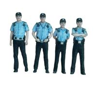 SZLIFE 4 Pezzi in Miniatura di Agente di Polizia della comunità, Persone in Uniforme, Statuetta in Resina, Mini Statuetta architettonica per Micro Paesaggio, 28mm