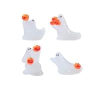 SZLIFE 4 Pezzi Statua spettrale Decorazione spettrale Elfi in Miniatura Decorazione Ornamento Carino con Zucca Che Si Illumina al Buio per scrivania Libreria