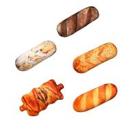 SZLIFE 5 pezzi pane peluche cuscino per hot dog, cartone animato delizioso cuscino per grazioso giocattolo morbido, giocattolo alimentare ripieno