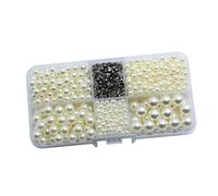 SZLIFE 600x Perline artigianali Forniture per perline sciolte multifunzionali lucide fatte a mano per anelli, scarpe, orecchini, decorazioni, Beige