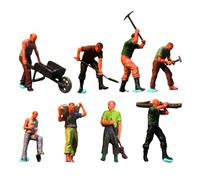 SZLIFE 8 Pezzi in 1/64, Figure di Lavoratori in Miniatura, Oggetti di Scena per Foto, Scene, Mini Modelli, Piccole Persone per Il Layout, Tavolo di