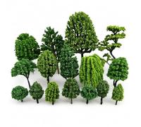 SZLIFE Alberi modello in miniatura, set di alberi di plastica per diorama e modellismo, Misto verde