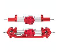 SZLIFE Assale Motore Veicolo Set Assale Anteriore Posteriore Componenti Metallo con Ingranaggi Integrati Adatto per Modelli RC MN128 MN86 SUV Adatto per Appassionati Modellismo, Red-silver