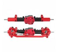 SZLIFE Assale Motore Veicolo Set Assale Anteriore Posteriore Componenti Metallo con Ingranaggi Integrati Adatto per Modelli RC MN128 MN86 SUV Adatto per Appassionati Modellismo, Red-black