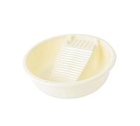 SZLIFE Bacinella per lavare con portasapone, vasca per lavare portatile salvaspazio per pannolini, biancheria intima, asciugamani, per esterni, Beige a Righe