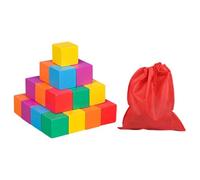 SZLIFE Blocchi di legno quadrati colorati, giocattolo per abilità motorie fini, educativo per la creazione di puzzle fai da te, 2 Cm 30 Pezzi