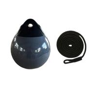 SZLIFE Boa di Ancoraggio a Sfera per Barche con Occhiello, AntiGraffio, Facile da Usare, parabordo a Sfera per Barche con Corda da 1,5 m per attracco e, Corda Nera