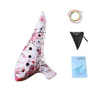 SZLIFE Borsa da collo per ocarina, bomboniere per feste, piccolo leggero e alla moda con libro di canzoni per amanti della musica, principianti e bambini, Fiore Rosso