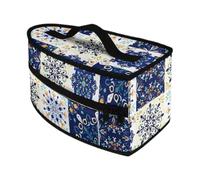 SZLIFE Borsa porta ferro da stiro, pratica e compatta, con manico, per viaggi d'affari, vacanze, Blu E Bianco