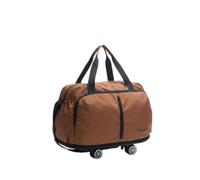 SZLIFE Borsone da Pieghevole con Ruote per Viaggiatori Moderni, Design Minimalista Urbano, Marrone, Marrone