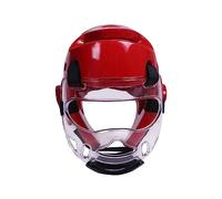 SZLIFE Casco da Karate, Casco Morbido da Taekwondo con Protezione per Il Viso, Equipaggiamento Professionale, Casco da per Taekwondo, Wrestling E, Rosso S