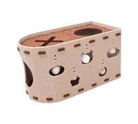 SZLIFE Cat House per più Gatti con Foro interattivo Robusto Portatile Traspirante impedisce Il Danno mobili Tunnel Salotto Letto, Beige