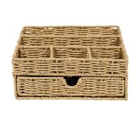 SZLIFE Cestino portaoggetti Intrecciato, Organizer Rustico Resistente, Multifunzionale, Compatto, Decorativo, da scrivania, per armadietto.