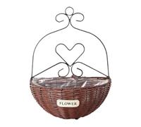 SZLIFE Cesto portafiori da Parete, fioriera sospesa, Cesto portaoggetti Fatto a Mano, Vaso Rustico da Parete per la Decorazione del Giardino, Marrone