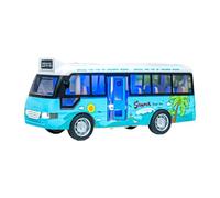 SZLIFE City Bus Giocattolo Veicolo Diecast Autobus Modellino Inerziale con Effetti Suono Luce Porta Apribile Materiale Sicuro per Bambini Adatto a Ragazzi Ra, Blu