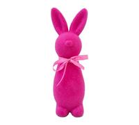 SZLIFE Coniglio Pasquale in Floccato Con Fiocco, Dimensioni Circa 25 X 6,5 Cm, Decorazioni Primavera Di Animali in Espanso, Decorazione Pasquale per Inaugurazioni Di Festival, Rosa Rossa, Rosa Rossa