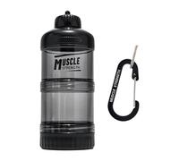 SZLIFE Contenitore per proteine in polvere con tappo superiore, dispenser di proteine impilabile multiuso, contenitore per alimenti per casa, sport, Nero