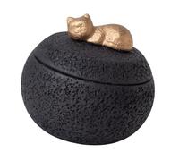 SZLIFE Contenitore per urna commemorativa, decorazione da scrivania, barattolo con coperchio, base stabile, compatta e robusta, 350 ml, scatola commemorativa, Nero