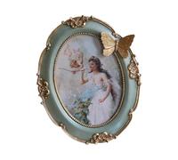 SZLIFE Cornice ovale vintage per foto, porta biglietti da visita, cornice in resina da scrivania, da appendere alla parete o da esporre sul tavolo per, Verde