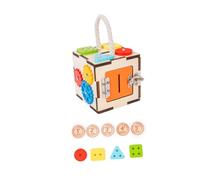 SZLIFE Cubo di attività in Legno, Giocattolo didattico Portatile per i Viaggi, Centro di attività educative per la Prima Infanzia, Regalo per Il Primo