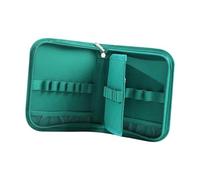 SZLIFE Custodia per uncinetti, borsa organizer con cerniera, custodia leggera per attrezzi da lavoro a maglia con tasche a rete per viaggiare a casa, Verde