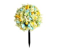 SZLIFE Decorazioni di palo del Giardino di Fiori Artificiali Ornamento Eleganti Accessori Versatili da Giardino Fiore Realistico per Il Cortile della, Giallo Blu