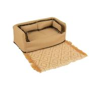 SZLIFE Divano per casa delle Bambole in Miniatura 1:12 Mobili per casa delle Bambole Collezioni di Artigianato per Giardini Fate Decorazioni per Micro, Marrone