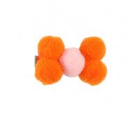 SZLIFE Fermagli per Capelli Cane, Clip per Capelli Animale Domestico in Poliestere, Accessori Capelli Cane Fatti a Mano per Natale, Design Carino, Arancione e rosa chiaro, Arancione