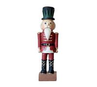 SZLIFE Figura decorativa da tavolo a forma di schiaccianoci natalizio, decorazione festiva, statua tradizionale del soldato per la casa, Rosso