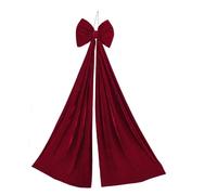 SZLIFE Fiocco di Velluto Rosso Grande Fiocco Decorazione Ornamento Artigianato Puntale Albero di Natale Decorazioni Natalizie per Interni ed Esterni casa, L