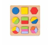 SZLIFE Forme Geometriche in Legno Puzzle per Bambini 4-6 Anni, Gioco di Corrispondenza Educativo, per il divertimento, Puzzle geometrico (Modello E)