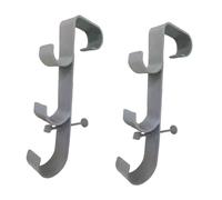 SZLIFE Gancio per palo da piscina sopra terra, tripli ganci, attrezzatura, organizzatore, gancio portaoggetti per skimmer per foglie da piscina a bordo, Grigio, 2 Pezzi