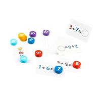 SZLIFE Giocattoli manipolativi matematici per la scuola con carte e numeri in legno, giocattoli sensoriali per addizione e sottrazione per bambini