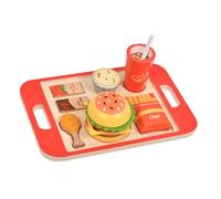 SZLIFE Giocattolo impilabile per Hamburger in Legno, Set di Giocattoli da Cucina, sviluppa Le capacità motorie Fini, attività educative per Bambini in età