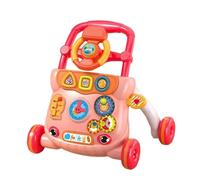 SZLIFE Giocattolo per Bambini Che Cammina, Si Spinge, Si Siede E Si Alza, con Pannello Musicale, per Lo Sviluppo della Coordinazione Occhio-Mano, Centro Atti, Rosso