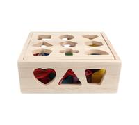 SZLIFE Gioco di abbinamento di forme in legno, attività educativa per la prima infanzia, giocattolo cognitivo per l'ordinamento delle forme per bambini, 21 Buchi