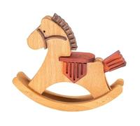 SZLIFE Mini Statue di Cavallo da Tavolo da Tavolo a Dondolo a Dondolo in Legno per, Ingresso