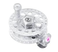SZLIFE Mulinello da Pesca a Mosca Senza Cuscinetti, Struttura in PP per la Pesca sul Ghiaccio, Accessorio Bobina con scanalatura a V, Montaggio Semplice, Bianco