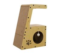 SZLIFE Nido tiragraffi in Cartone per Gatti, nascondiglio per Gatti da Interno, tiragraffi a Tre Strati, per Gattini, per Gattini Che dormono, con Palla Appesa