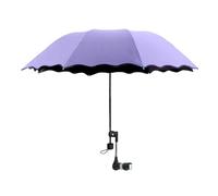 SZLIFE Ombrellone da Spiaggia con Morsetto Regolabile, ombrellone Multiuso a Tre Ante, per tribuna, Cortile, Piscina, Passeggino, Viola