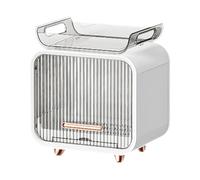 SZLIFE Organizer per, piccolo mobiletto antipolvere con porta, contenitore per, scolapiatti per soggiorno, Corto Bianco
