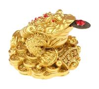 SZLIFE Ornamento da tavolo Feng Shui a forma di rospo, per ricchezza e fortuna, 5x4,5x3,8 cm, decorazione per la, multifunzionale, Oro